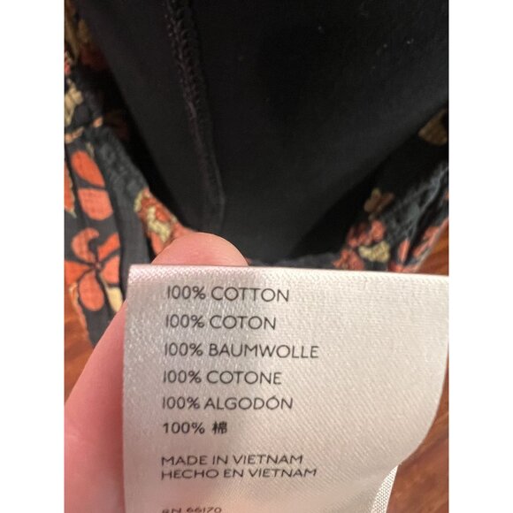 Free People Floral Ruffle Mini Dress Women XS Black Adjustable Straps bohemian - Picture 5 of 6